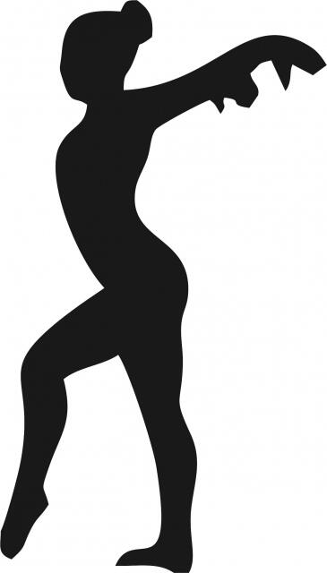 Gymnast Silhouette Laser Cut Appliques (Size: with FUSIBLE - 10"H, Direction: facing left)