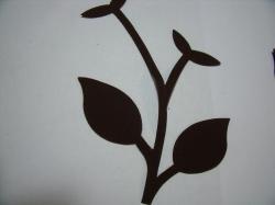 Flower Stem w/Leaf Large Laser Cut Appliques (Size: normal, Color: Brown )