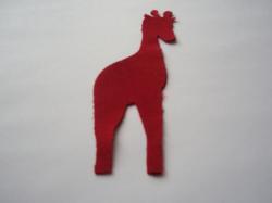 Giraffe Laser Cut Appliques (Size: 7"H, Color: Red , Direction: Facing right)
