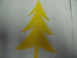 Fir Tree Laser Cut Appliques    (Size: 3"H, Color: Yellow )