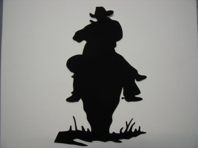 Cowboy - Chuck Silhouette Laser Cut  (Size: 8"H)
