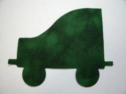 Christmas Train Coal Car Laser Cut Appliques (Size: with FUSIBLE - 5"H, Color: Evergreen, Direction: Facing left)