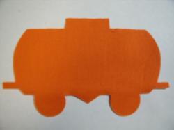 Train Tank Car Laser Cut Appliques (Size: with FUSIBLE - 5"H, Color: Orange )