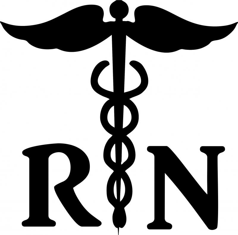 RN Medical Symbol Laser Cut Appliques (Size: with FUSIBLE - 8"H)