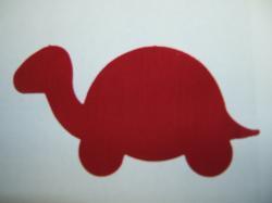 Turtle Laser Cut Appliques (Size: 4"W, Color: Red , Direction: Facing left)