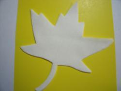 Maple Leaf Laser Cut Appliques (Size: with FUSIBLE - 6"H, Color: White )