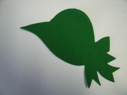 Hat / Sunbonnet Laser Cut Appliques (Size: with FUSIBLE - 6"W, Color: Green , Direction: Facing left)