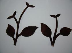 Flower Stem w/Leaf Laser Cut Applique Sets (Size: with FUSIBLE , Color: Tonal - Brown )