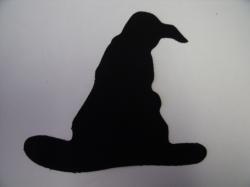 Witch's Hat Laser Cut Appliques (Size: 6"W, Color: Black )