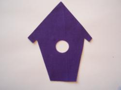 Birdhouse Laser Cut Appliques (Size: with FUSIBLE - 6"H, Color: Purple )