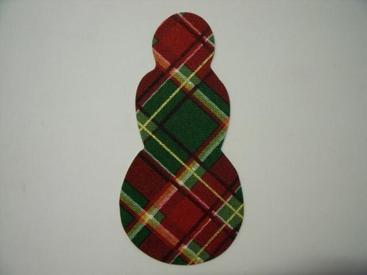 Christmas Snowman Laser Cut Appliques (Size: 6"H, Color: Red & Green Plaid)