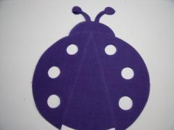 Ladybug Laser Cut Appliques (Size: 4"H, Color: Purple )