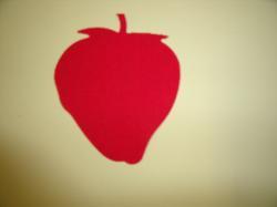 Strawberry Laser Cut Appliques (Size: With FUSIBLE- 5"H, Color: Red)