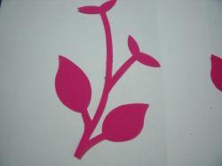 Flower Stem w/Leaf Large Laser Cut Appliques (Size: normal, Color: Hot Pink )