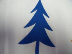Fir Tree Laser Cut Appliques    (Size: 6"H, Color: Blue )