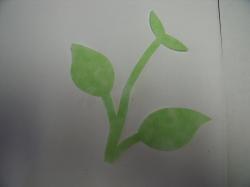Flower Stem w/Leaf Small Laser Cut Appliques (Size: 4.5"H, Color: Tonal -Pastel Green)