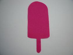 Ice Creamsicle Laser Cut Appliques (Size: With FUSIBLE- 4"H, Color: Hot Pink )