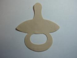 Pacifier Laser Cut Appliques (Size: with FUSIBLE - 5"H, Color: Brown  )