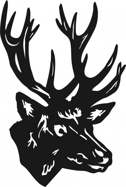 Deer Head Laser Cut Appliques (Size: 10"H, Direction: facing right)