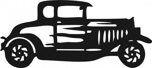 Antique Vintage Street Rod Silhouette Laser Cut Appliques (Size: with FUSIBLE - 8"W, Direction: facing right)
