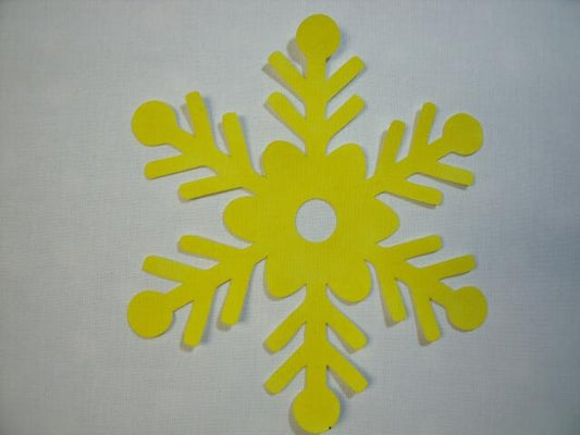 Snowflake Design #4 Laser Cut Appliques (Color: Tonal - Yellow, Size: 5")