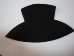 Hat Laser Cut Appliques (Size: with FUSIBLE - 6"W, Color: Black)