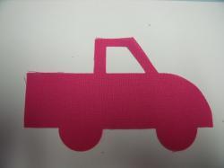 Truck Laser Cut Appliques (Size: 6"W, Color: Hot Pink  , Direction: Facing right)