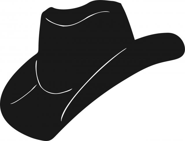 Cowboy Hat Silhouettes Laser Cut Appliques (Size: with FUSIBLE - 10"H, Direction: facing left)