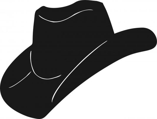 Cowboy Hat Silhouettes Laser Cut Appliques (Size: with FUSIBLE - 10"H, Direction: facing left)