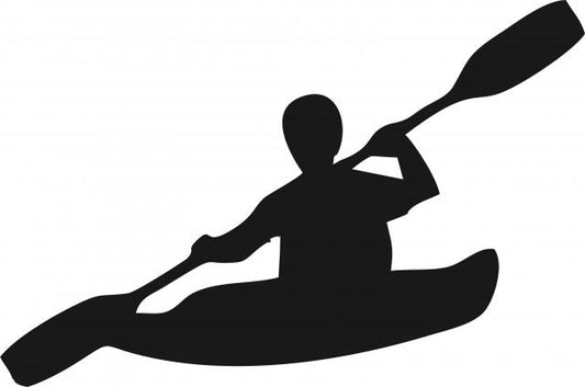Kayaker Silhouette Laser Cut Appliques (Size: 9"W, Description: facing left)