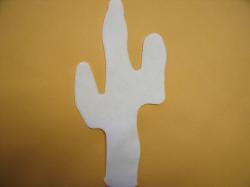 Cactus Laser Cut Appliques (Size: 6"H, Color: White  )