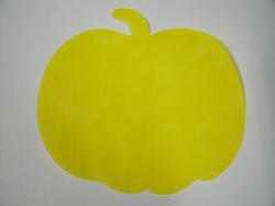Pumpkin Laser Cut Appliques (Size: With FUSIBLE- 6"W, Color: Tonal - Yellow)