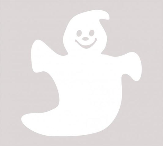 Halloween Happy Ghost Laser Cut Appliques (Size: with FUSIBLE - 6"H, Color: White  )