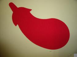 Eggplant/Squash Laser Cut Appliques (Color: Red , Size: 6"W, Direction: Facing right)