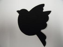 Bird Laser Cut Appliques (Size: 5"H, Color: Black  , Direction: Facing left)