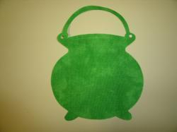 Pot 'o' Gold Die Cut Appliques (Size: with FUSIBLE - 6"W, Color: Tonal - Green)