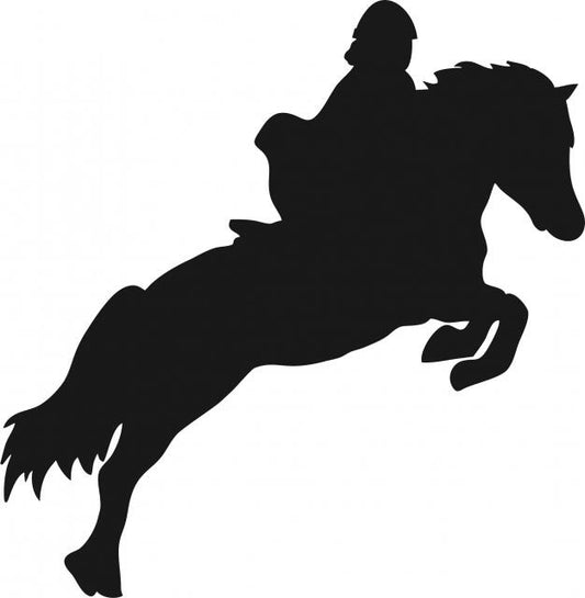Equestrian Jumper Silhouette Laser Cut Appliques (Size: 8"H, Direction: facing right)