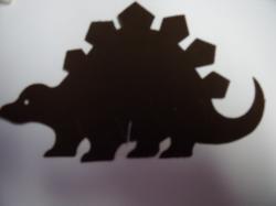 Dinosaur - Stegosaurus Laser Cut Appliques (Size: with FUSIBLE - 6"W, Color: Brown  , Direction: Facing right)