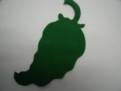 Chili Pepper Laser Cut Appliques (Size: With FUSIBLE- 6"H, Color: Green  , Direction: Facing left)