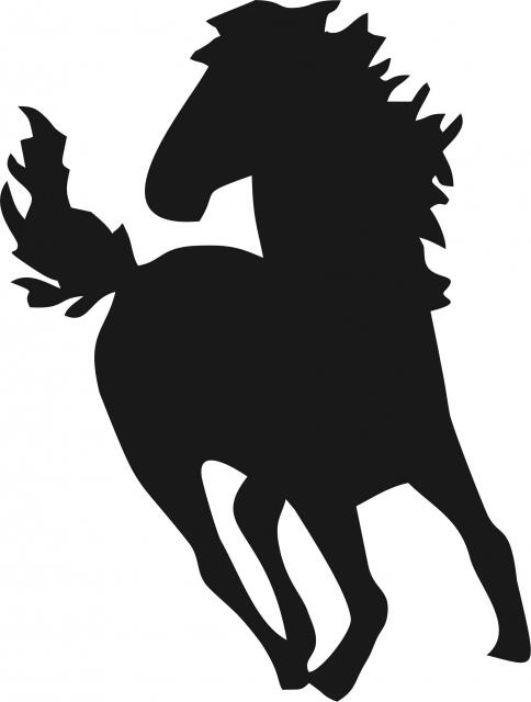 Horse with Head Turned Silhouettes Laser Cut Appliques (Price: with FUSIBLE - 8"H, Direction: head turned left)