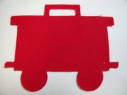 Train Caboose Laser Cut Appliques (Size: 4"H, Color: Red  )