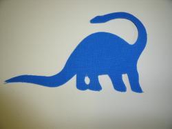 Dinosaur - Apatosaurus Laser Cut Appliques (Size: with FUSIBLE - 5"W, Color: Blue , Direction: Facing right)