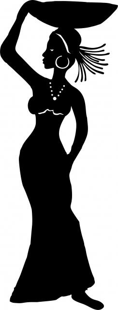 African Woman - Shani Silhouette Laser Cut Appliques (Size: 8"H, Direction: facing left)