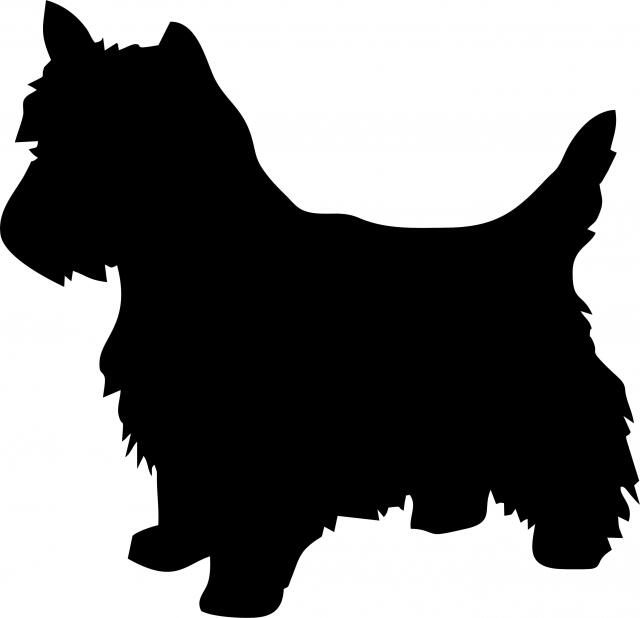Dog - Westie Laser Silhouettes (Size: with FUSIBLE - 7"W, Color: Black )