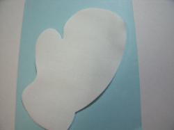 Mitten Laser Cut Appliques (Size: 4"H	, Color: White  , Direction: Facing right)
