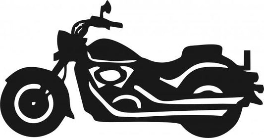 Motorcycle Silhouette Laser Cut Appliques (Size: 9"W, Direction: facing left)