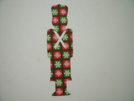 Christmas Toy Soldier Laser Cut Appliques (Size: with FUSIBLE - 7"H, Color: Pink & Green Snowflakes)