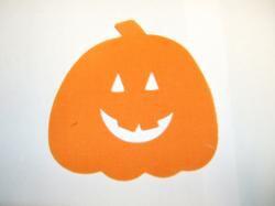 Jack O' Lantern Laser Cut Appliques (Size: 4"W, Color: Orange )