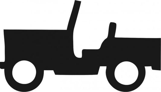 Jeep Laser Cut Silhouette Appliques (Size: 8"W, Direction: facing left)