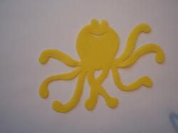 Octopus Laser Cut Appliques (Size: 5"W, Color: Yellow )